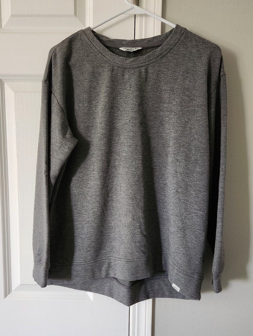 Orvis Womens Gray Long Sleeve Cozy Crewneck Pullover Medium